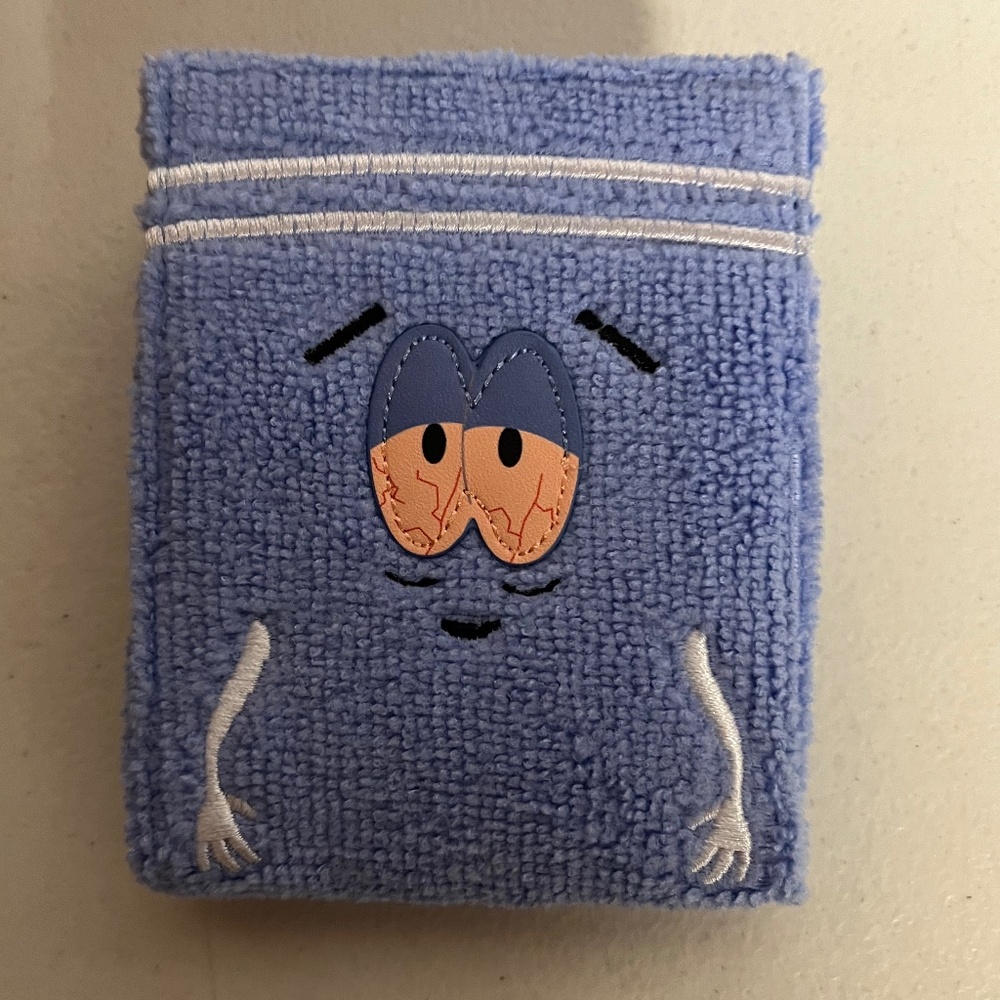 South Park Towlie Pleather Wallet Blue Fuzzy Outside New Money Holder